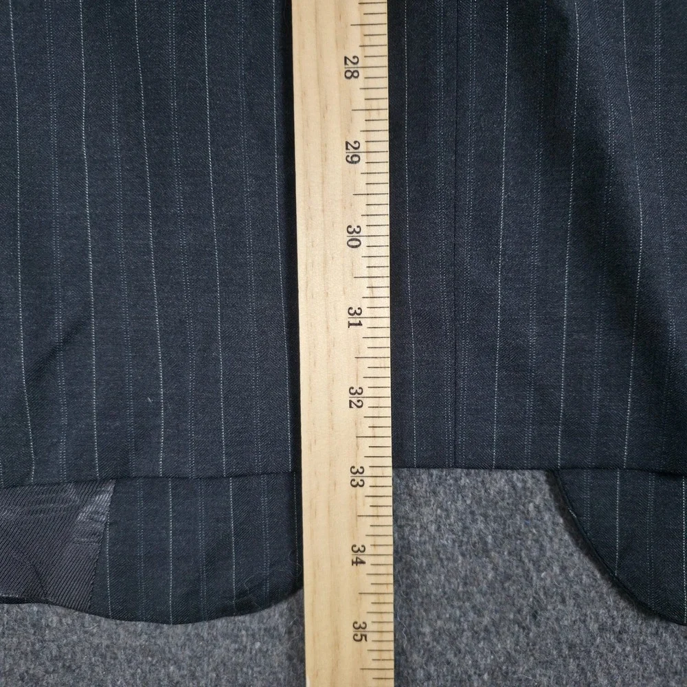 Loro Piana Daniel Cremieux Pinstripe Blazer Mens 46L Charcoal Blue Wool USA Made